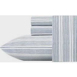 Nautica Beaux Stripe Bed Sheet White, Blue (243.84x167.64cm)