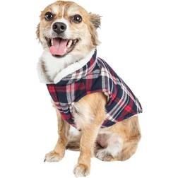 Petlife Puddler Classical Fashion Plaid Dog Coat Medium