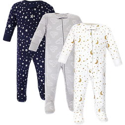 Hudson Zipper Sleep N Play 3-pack - Stars & Moons (10153630)