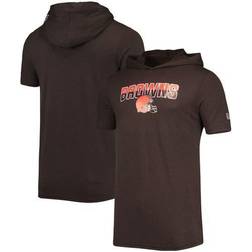 Men's New Era Heathered Cleveland Browns Team Brushed Hoodie T-Shirt