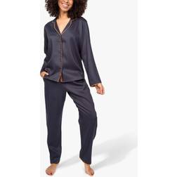 Cyberjammies Rachel Herringbone Pyjama Set, Charcoal