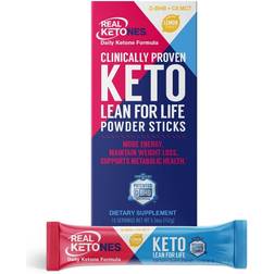 Real Ketones D-BHB Keto Lean for Life Powder Sticks Lemon Twist 10ct