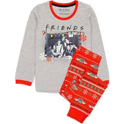 Friends Girls Christmas Pyjama Set (13-14 Years) (Grey/Red)