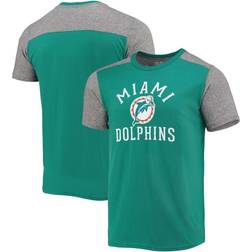 Majestic Men's Aqua, Heathered Gray Miami Dolphins Gridiron Classics Field Goal Slub T-shirt