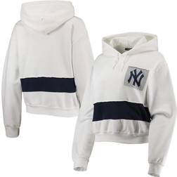 Refried Apparel Women's White/Navy New York Yankees Cropped Pullover Hoodie