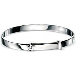 D For Diamond Star Baby Bangle - Silver/Diamond