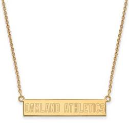 LogoArt Women's Oakland Athletics Gold-Plated Sterling Bar Necklace