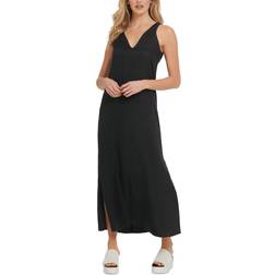 DKNY Linen V-Neck Maxi Dress