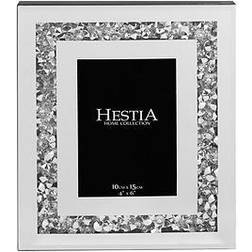 Hestia Glass With Crystal Edge Photo Frame- 4" X 6" Wall Mirror