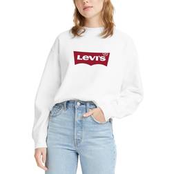 Levi's Standard Graphic Crew Neck Sweatshirt - Batwing White/White