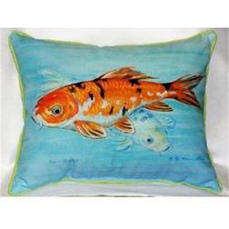 Betsy Drake Koi 18-inch x 18-inch Indoor/Outdoor Throw Pillow Multi N/A