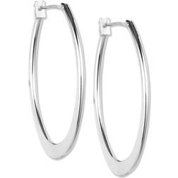Anne Klein Silver-Tone 3/4"Oval Hoop Earrings