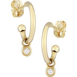 Saks Fifth Avenue Accent Simple Hoop Drop Earrings - Gold/Diamond