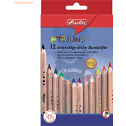 Herlitz FSC Trilino Triangular Coloured Pencils (12 Pieces)
