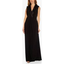 Adrianna Papell Jersey Tuxedo Maxi Dress