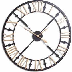 Black And Gold Skeleton Wall Clock