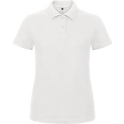 B&C Collection Women's ID.001 Short-Sleeved Pique Polo Shirt - White