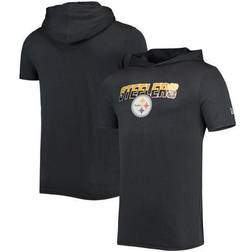 Men's New Era Heathered Pittsburgh Steelers Team Brushed Hoodie T-Shirt