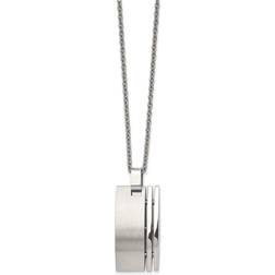 Mens Gentlemen's Classics(tm) Brushed Steel Dog Tag Necklace