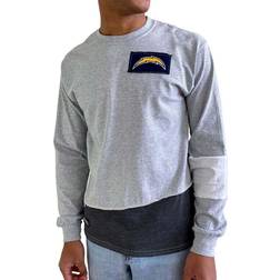 Refried Apparel Men Gray Los Angeles Chargers Sustainable Angle Long Sleeve T-Shirt