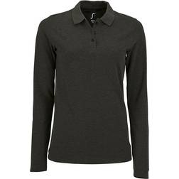 Sols Women's Perfect Long Sleeve Pique Polo Shirt - Charcoal Marl