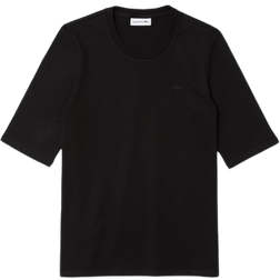 Lacoste Women’s Crew Neck Cotton T-shirt - Black