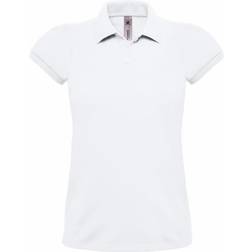 B&C Collection Women's Heavymill Short Sleeve Polo Shirt - White