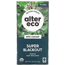 Alter Eco Organic Dark Chocolate Bar Super Blackout 90% Cocoa 2.65 oz