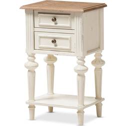 Baxton Studio Marquetterie Bedside Table 30x40cm