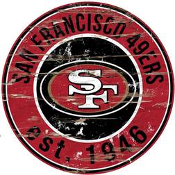 Fan Creations San Francisco 49ers Distressed Round Sign Board