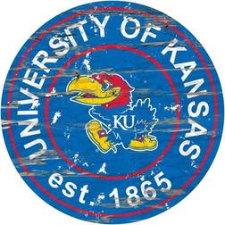 Fan Creations Kansas Jayhawks Distressed Round Sign Board