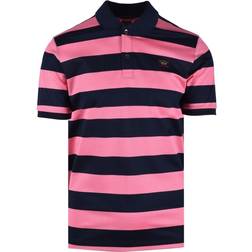 Paul & Shark Regular Fit Organic Cotton Polo Shirt - Navy/Pink