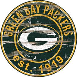 Fan Creations Green Bay Packers Distressed Round Sign Board