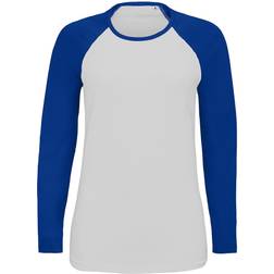 Sol's Milky Contrast Long Sleeve T-shirt - White/Royal Blue