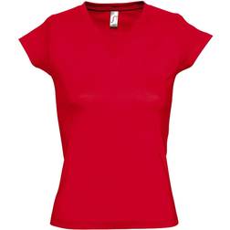 Sol's Moon V Neck Short Sleeve T-shirt - Red