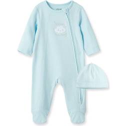 Little Me Welcome to the World Footed One-Piece & Hat - New Blue