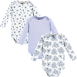 Hudson Cotton Long-Sleeve Bodysuits 3-pack - Blue Toile (10118872)