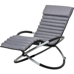 OutSunny Rocking Chair Artificial Suede Grey