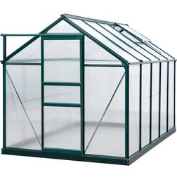 OutSunny 6x10ft Walk-In Polycarbonate Greenhouse Plant Grow Galvanized