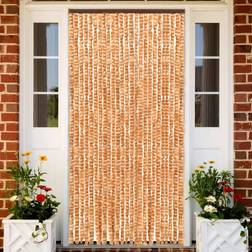 vidaXL Insect Curtain Ochre and White 100x220 cm Chenille