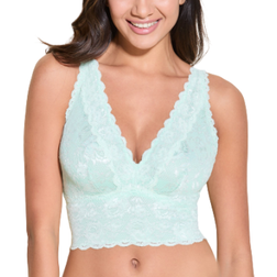 Cosabella Never Say Never Metallics Curvy Plungie Longline Bralette - Lagoon Mint