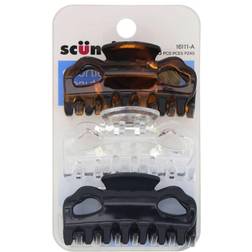 Scunci Effortless Beauty Jaw Clips Assorted Colors 3 Pieces