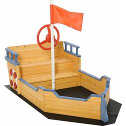 OutSunny Pirate Ship Sandboat w/Bench Bottom Liner