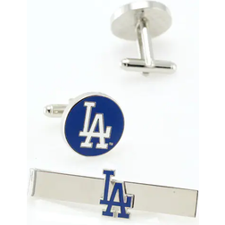 Cufflinks Los Angeles Dodgers Silvertone Team Logo Tie Clip Set