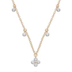 Gemondo Flowers Choker Charm Necklace - Gold/Diamonds