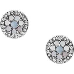 Fossil Mosaic Earrings - Silver/Transparent/Blue