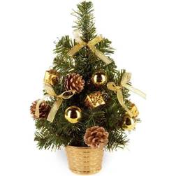 Premier Small Dressed Table Top Decorations Included Gold Gold Christmas Tree Ornament