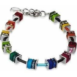 Coeur de Lion Geo Cube Bracelet - Silver/Multicolour