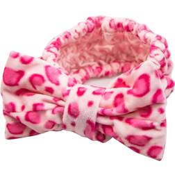 The Vintage Cosmetic Company Lola Make-up Headband Hold Hair Back Super-Soft Fabric Pink Leopard Print Design