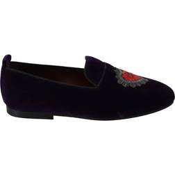 Dolce & Gabbana Velvet Flats Heart Loafers Shoes EU45/US12